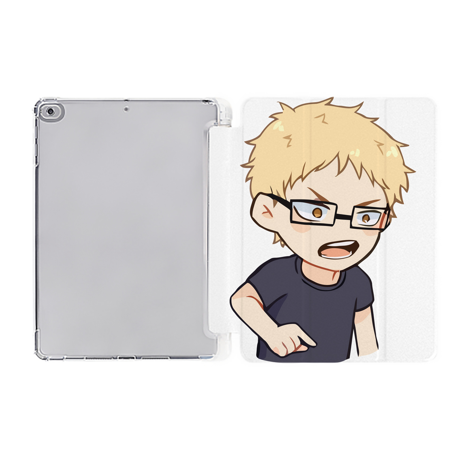 （画像用） ハイキュー!! Haikyu!! IPad ケース ペン収納付き 三つ折りスタンド PUレザー×シリコン 対応機種9.5/10.5/10.9インチ